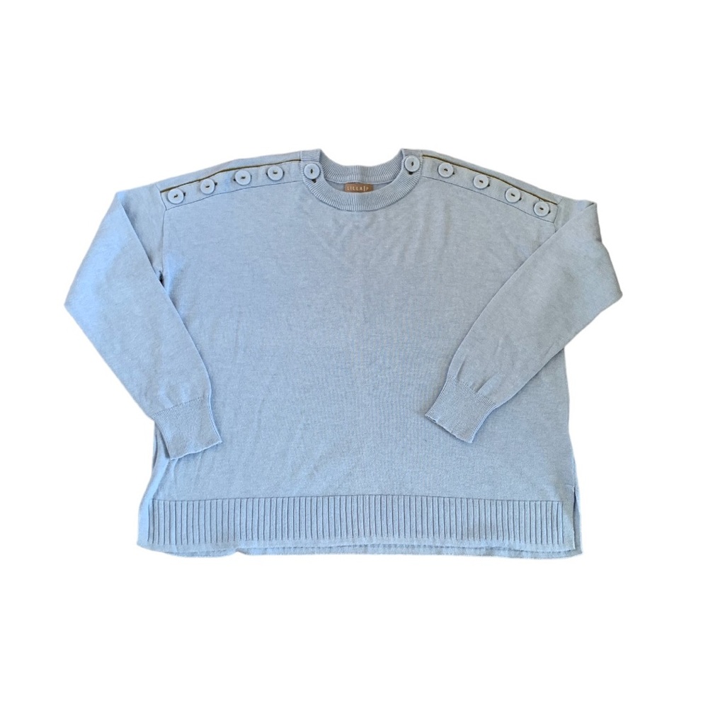 Lilla P pale blue pullover sweater, Womens size small, long sleeve